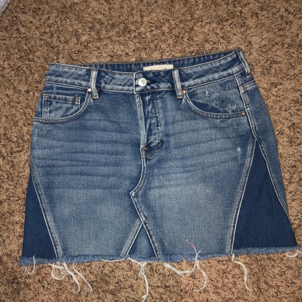 Multi-Colored Denim Skirt